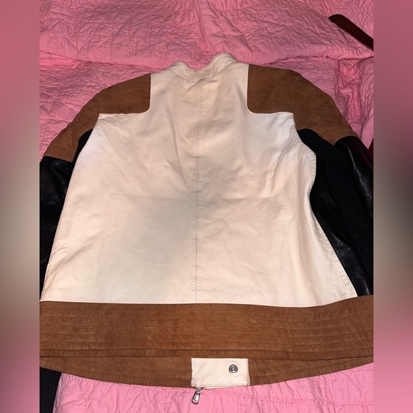 Philosophy di Lorenzo Serafini Colorblock Goat Skin Leather Jacket - Picture 5 of 7